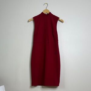 Express Chic Burgundy Midi Dress